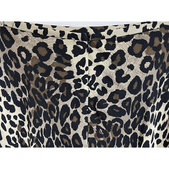 Animal Print Silk Skirt Brown Multi-Tone Lined Hi Low western Boho festival K - Picture 6 of 7